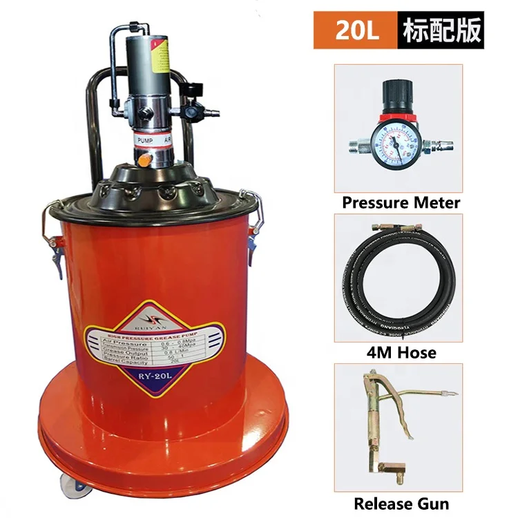 Factory Price High Pressure Pneumatic 12L/18L/20L/35L/40L Air Operated Bucket Auto Grease Pump Pneumatic Lubricator Gun