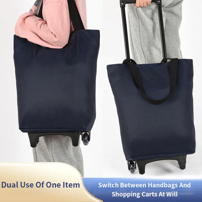 Factory Price Collapsable Foldable Shopping Grocery Foldable Cart Trolley Bag Folding Shopping Cart Trolley With Wheel