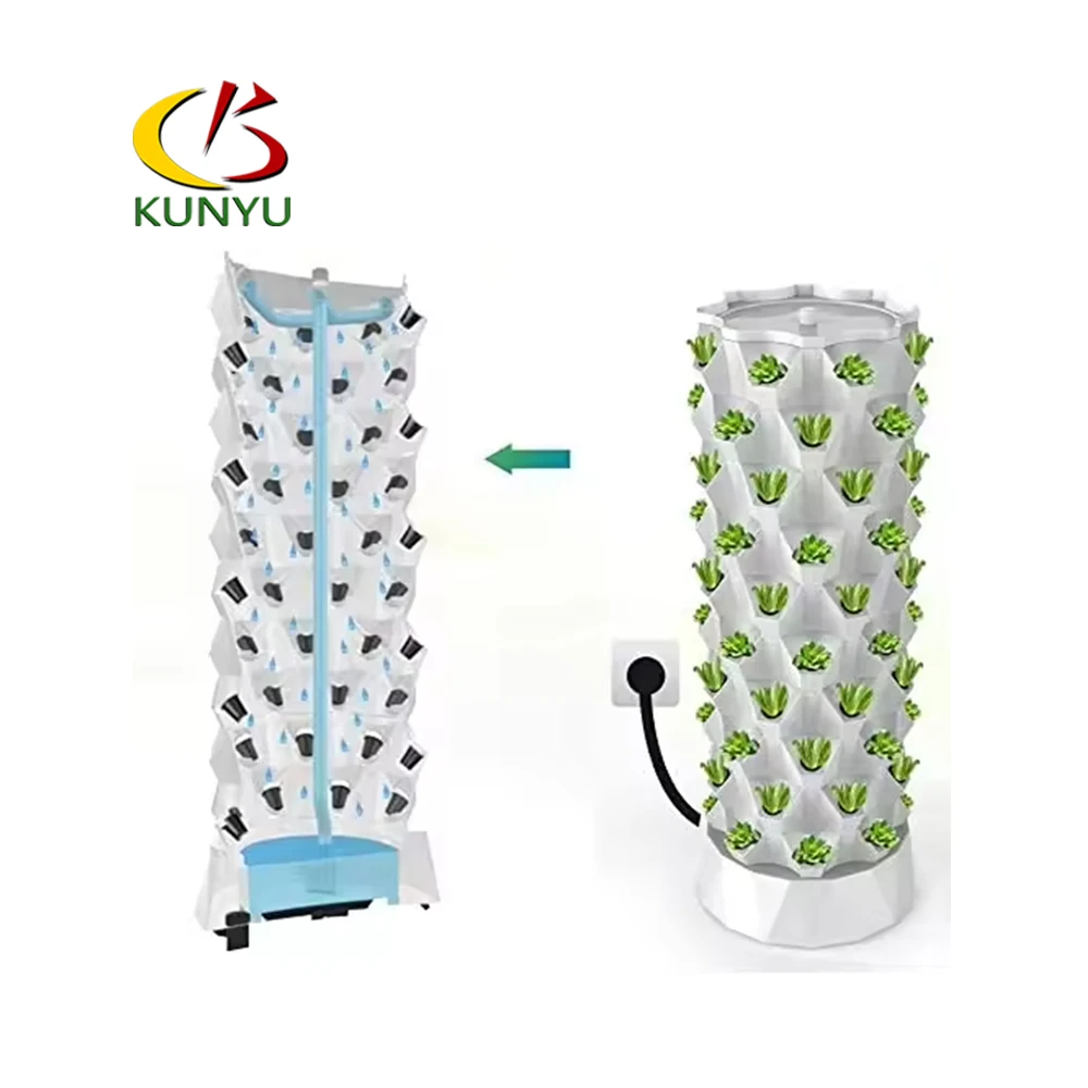 Vertical Planting Tower Nft Hydroponic Growing System Kit For Garden Indoor Home