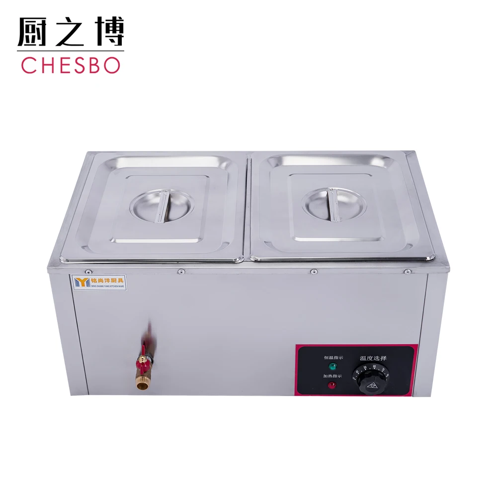 Commercial table-top bain marie food warmer electrical buffet heater cooking equipment with 2 tray