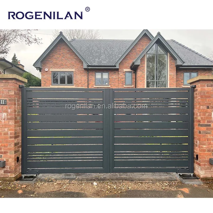 Garden Security System Sliding gate customized  way easy maintenance aluminum gate