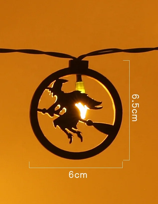 Halloween Bat Witch Skull Spider Web Light String Battery Powered Creative Indoor Outdoor Patio Garden Holiday Decoration Lights