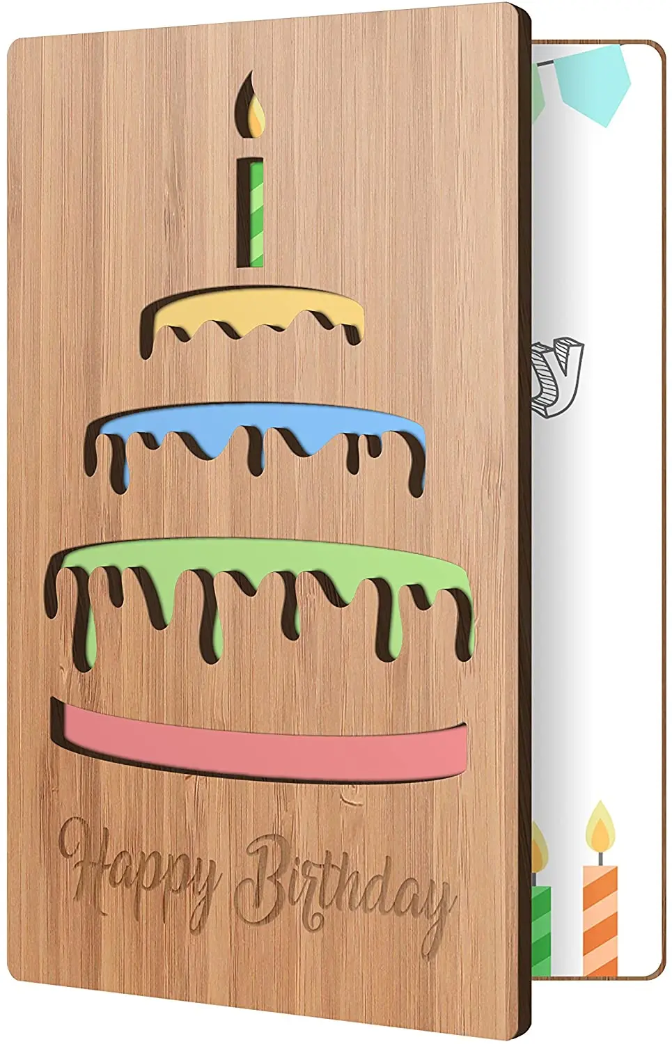 Custom Pop Up Wood Valentine Invitation Birthday Cards Girls Kids Birthday Invitations Wood Greeting Gift Card Laser Cut