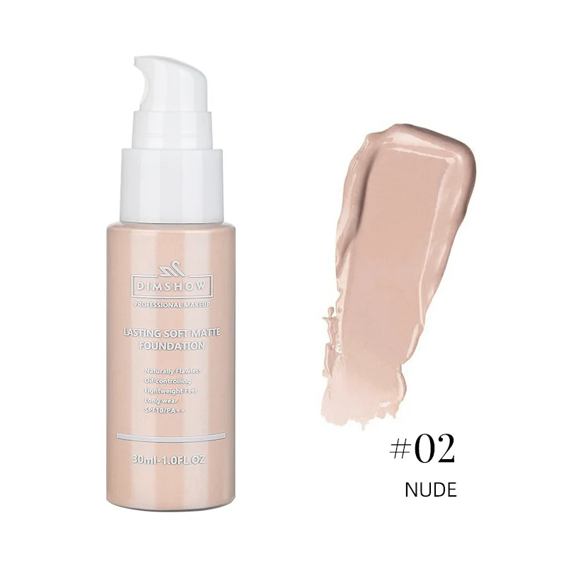 Vegan Foundation Natural Face Makeup Full Coverage Waterproof Long Lasting Liquid Private Label Matte Liquid Foundation