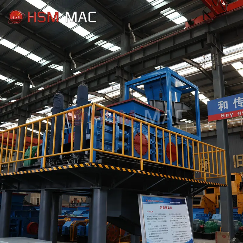 HSM CE double roller crusher construction equipment quarry hydraulic sand making machine