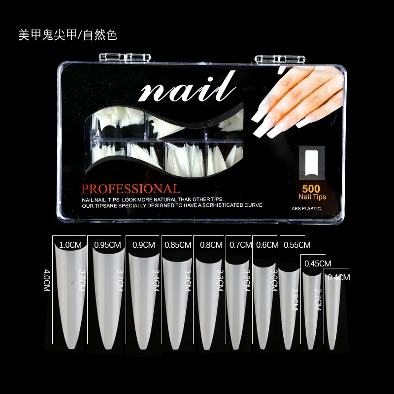 Discount Press on Nails False Nail Tips Coffin 500pcs Professional Artificial Art Transparent Nail Tips 500pcs