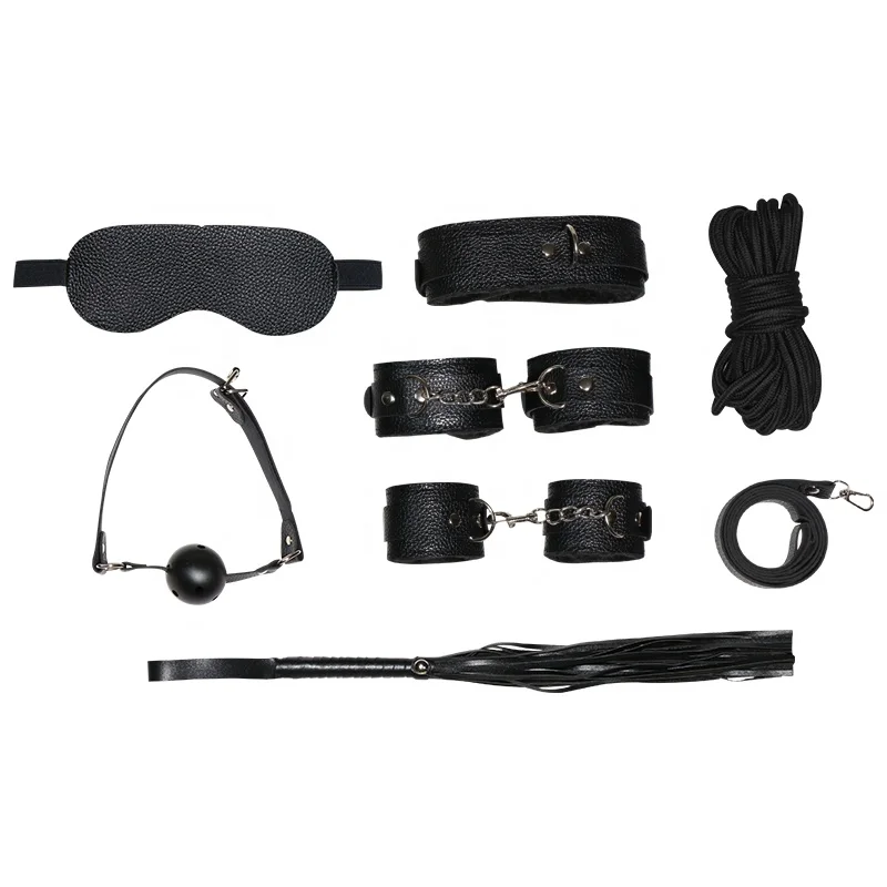 7pcs  black red bondage gear bdsm japanese bondage suit adult kit bondage red