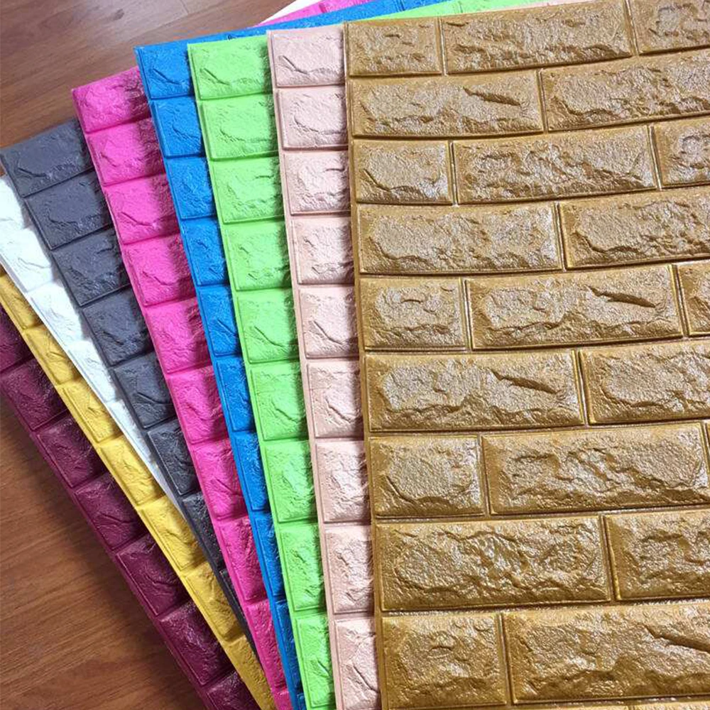 Cheap wall paper for sale self adhesive wall tiles foam brick 3d wall sticker wholesale home decoration color wallpaper