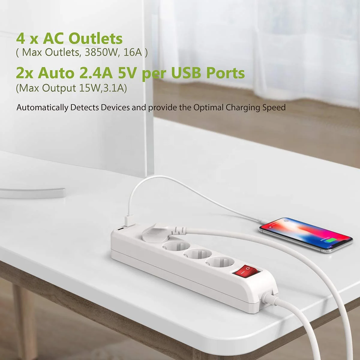 4/6/8 way European extension power strip/ European Electrical Extension Power Socket