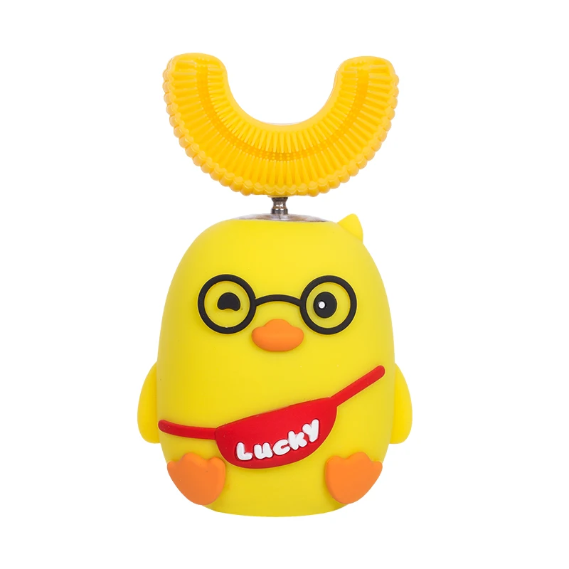 Children u-shaped sonic electric toothbrush IPX7 Waterproof kids electric toothbrush with Silicone Brush Head