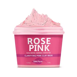 OEM Anti-Aging Antioxidant  Anti Wrinkles Pore Cleanser Rose Water White Tea Pink Clay Mud Mask  for Acne Oily Skin & Blackheads