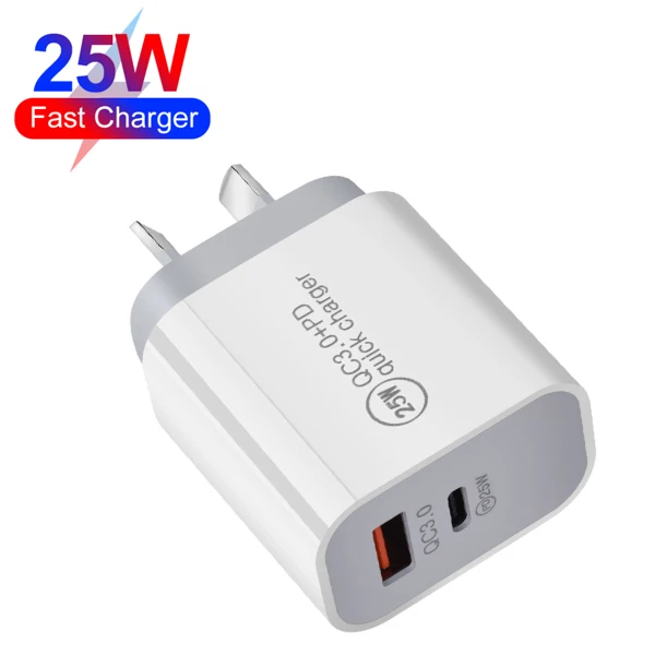 SAA RCM Australia New zealand PD au type c fast charger 25W USB-C mobile phone charger