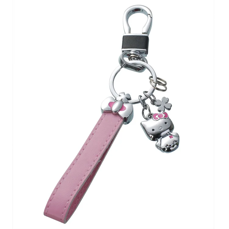 Creative Fashion for girls Hello Kitty zinc and PU keychain