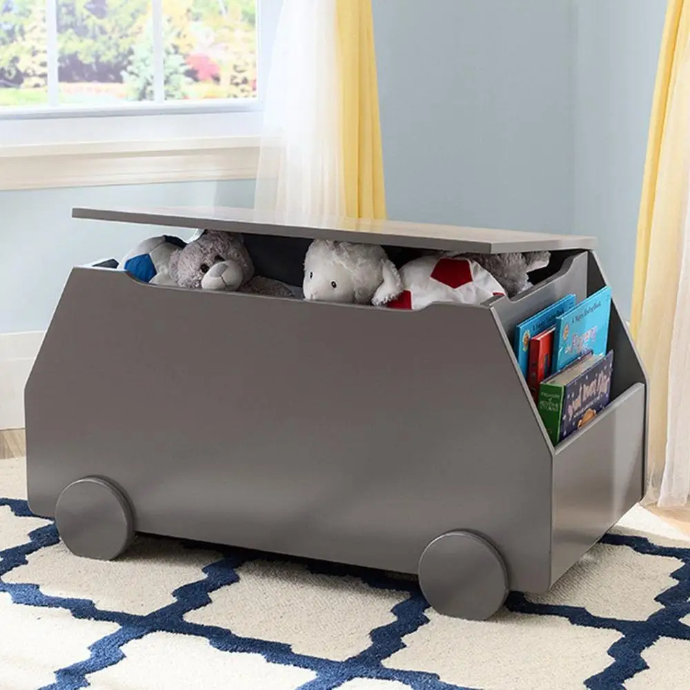 Новая распродажа, большой серый деревянный сундук из МДФ, игрушечный сундук для хранения