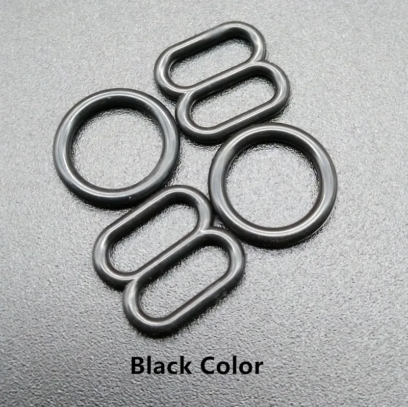 8mm White bra strap adjuster,  plastic ring and slider bra accessories