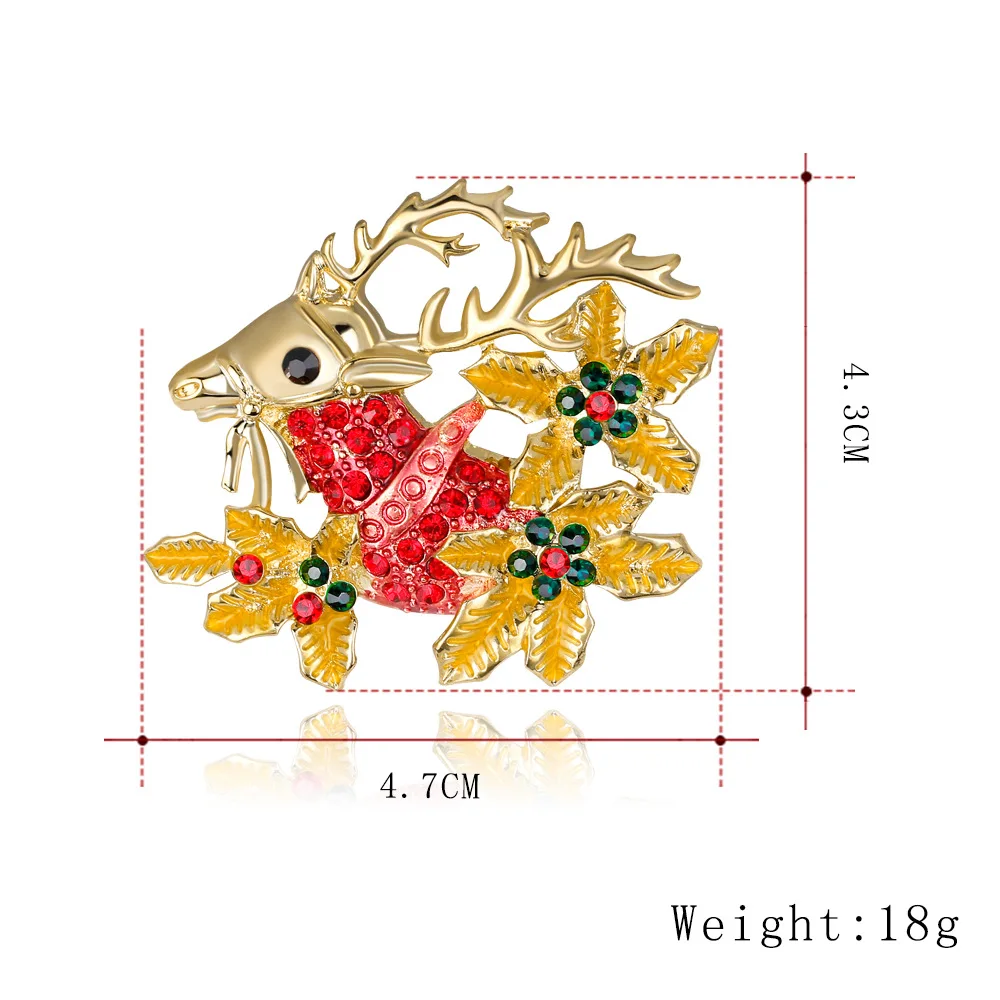 Custom Brooches Pins Poinsettia Christmas Crystal Shoes Metal Gift Boots Colorful Rhinestone Cute Elegant Brooch For baby