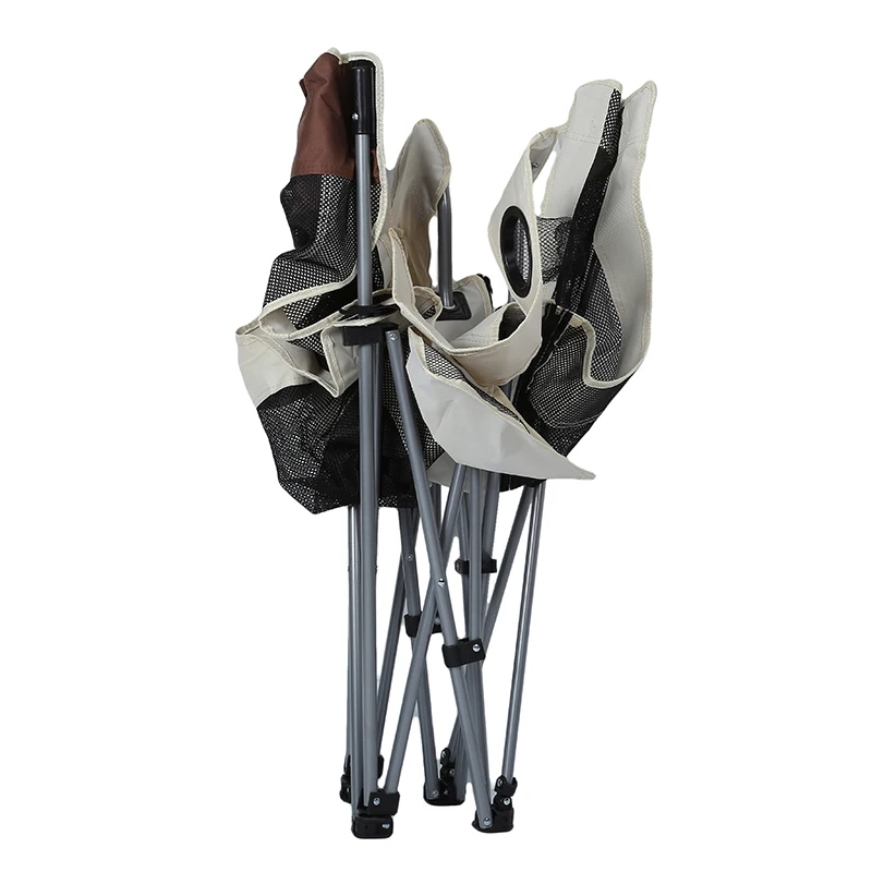 Outdoor Camping Beach Chair With Feet Rest Portable Folding Arm Cup Holder and Carrying Storage Bag