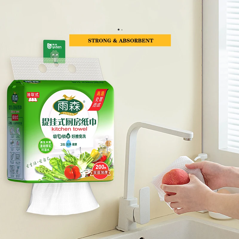 Wall-mounted design hanging tissue/paper towel factory direct price oil absorb Disposable kitchen cleaning tissue Paper