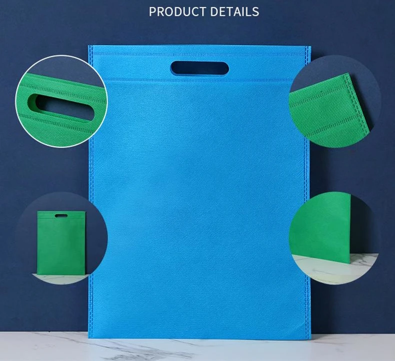 Wholesale Custom Logo Printing Nonwoven D Cut Bags Flat Pocket Clothes Packaging Bag For Advertisement