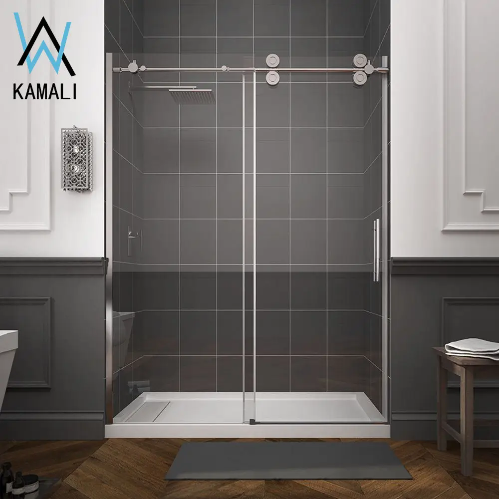 Акриловый изогнутый стеклянный душевой экран Kamali, Раздвижная стеклянная дверь для ванной комнаты dreamline