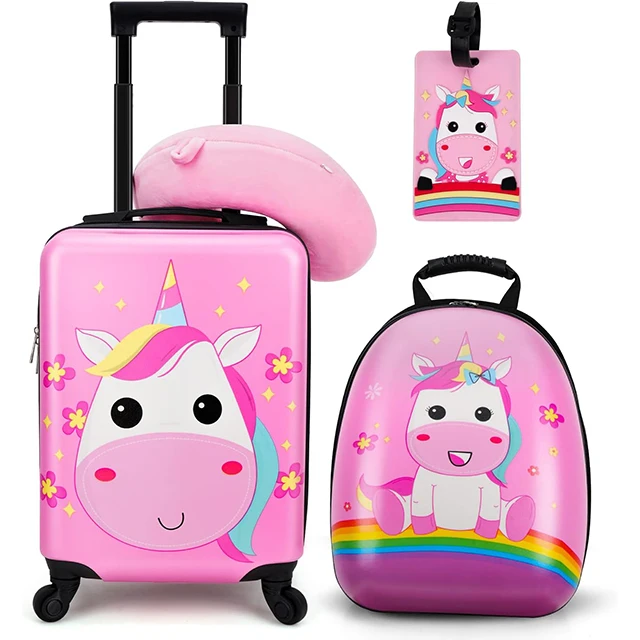 Wholesale 2024 New Products Kids Cartoon Cute Lightweight Travel Trolley Bags Carry-On Luggage Case Suitcase Sets For Girls