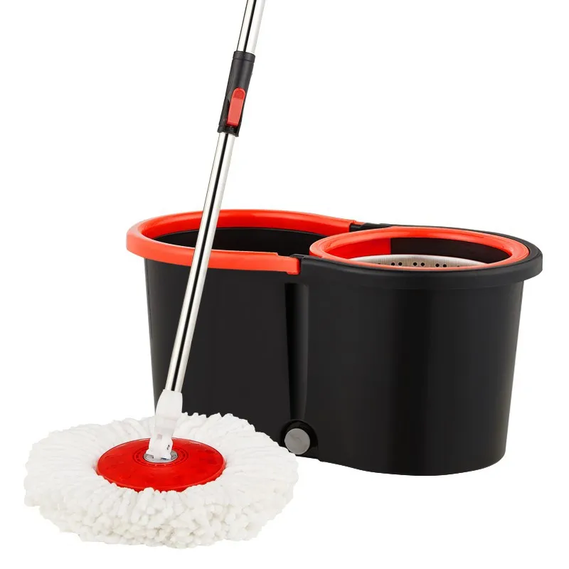 Hand free wash replaceable mop 360 spin twist mop microfiber wringer Flat floor cleaning mop with rotating barrel