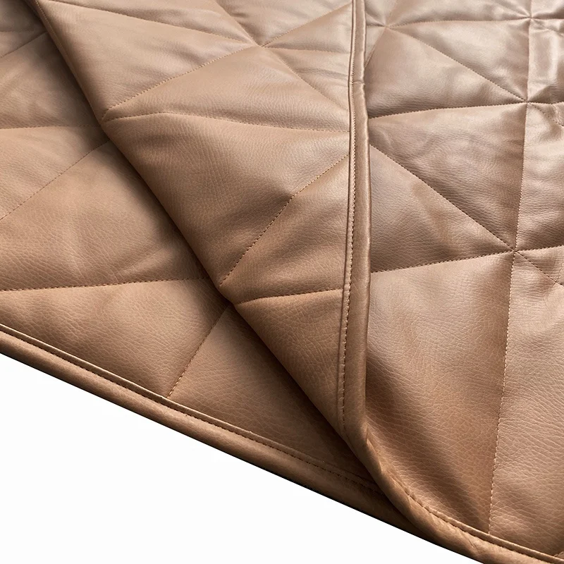 120*200cm Rectangle Waterproof Children Baby Play Quilted PU Vegan Leather Mat with Silk Cotton for Outdoor and Indoor
