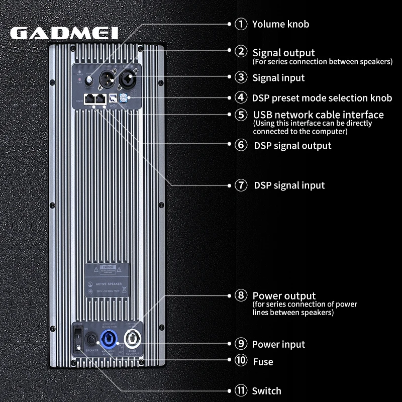 Amplifier powered speakers professional active  15 inch 1000 watt full range 15 inch speaker box dj speaker set system