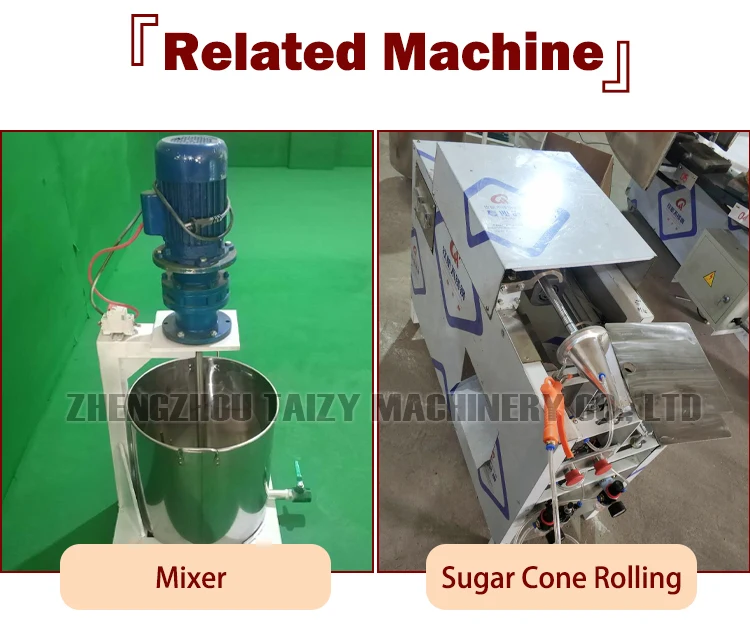 Rolled Sugar Cone Making Sweet Waffle Maker Ice Cream Cone Machine For Sale