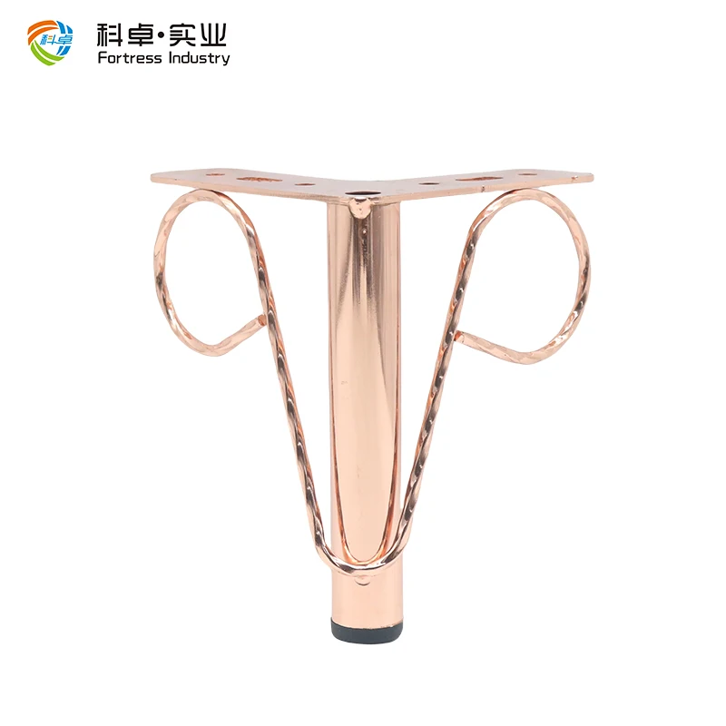 Wholesale Metal Fashion Rose Gold Sand Hair Leg Hardware Modern Gold Foot Heavy-Duty Table Legs Corner Sofa Legs