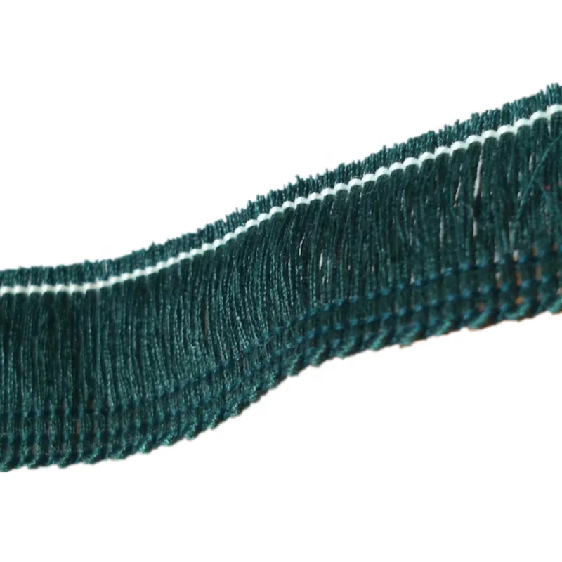 Factory wholesale 3inch width colorful 100% polyester brush drapet fringe