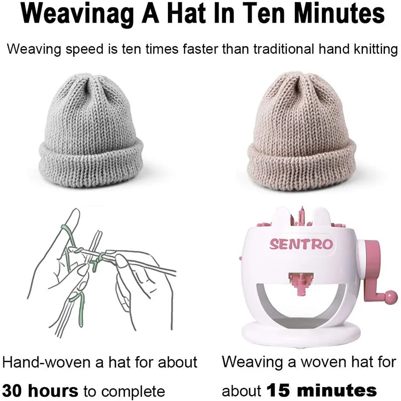 Smart Weaver Knitting Round Loom, 22 Needles Knitting Loom Machines Weaving Loom Kit for Sock, Hat