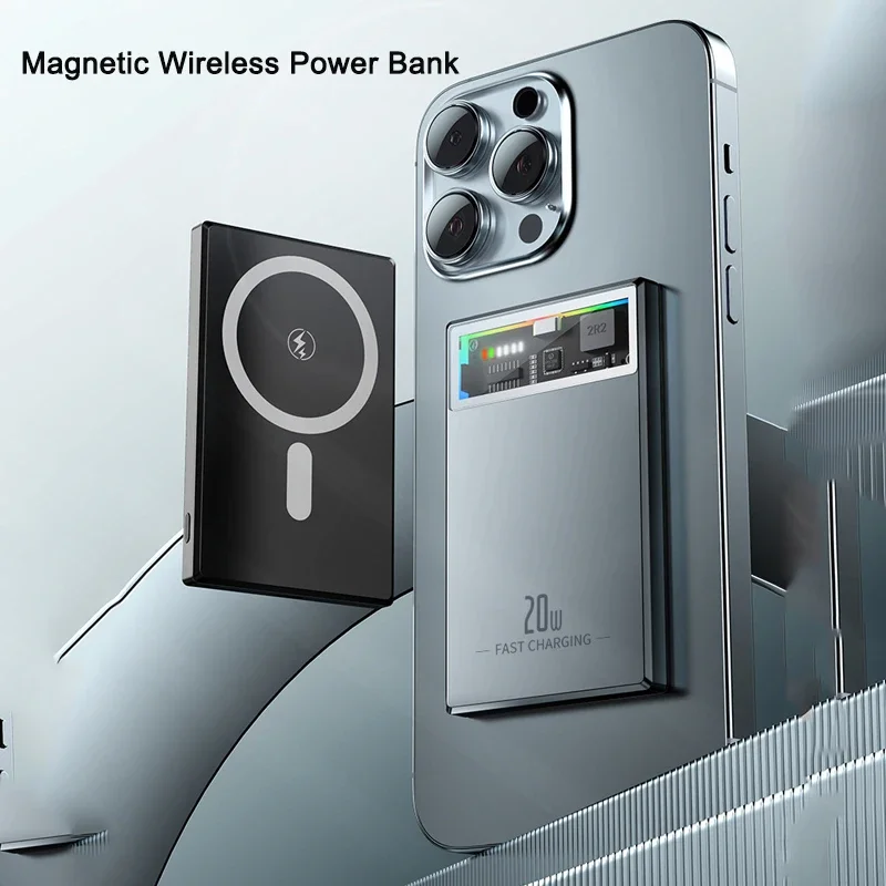 Power Bank 5000mAh Magnetic Wireless Powerbank for iPhone 15 14 13 Samsung Fast Charging Portable Charger External Battery Pack