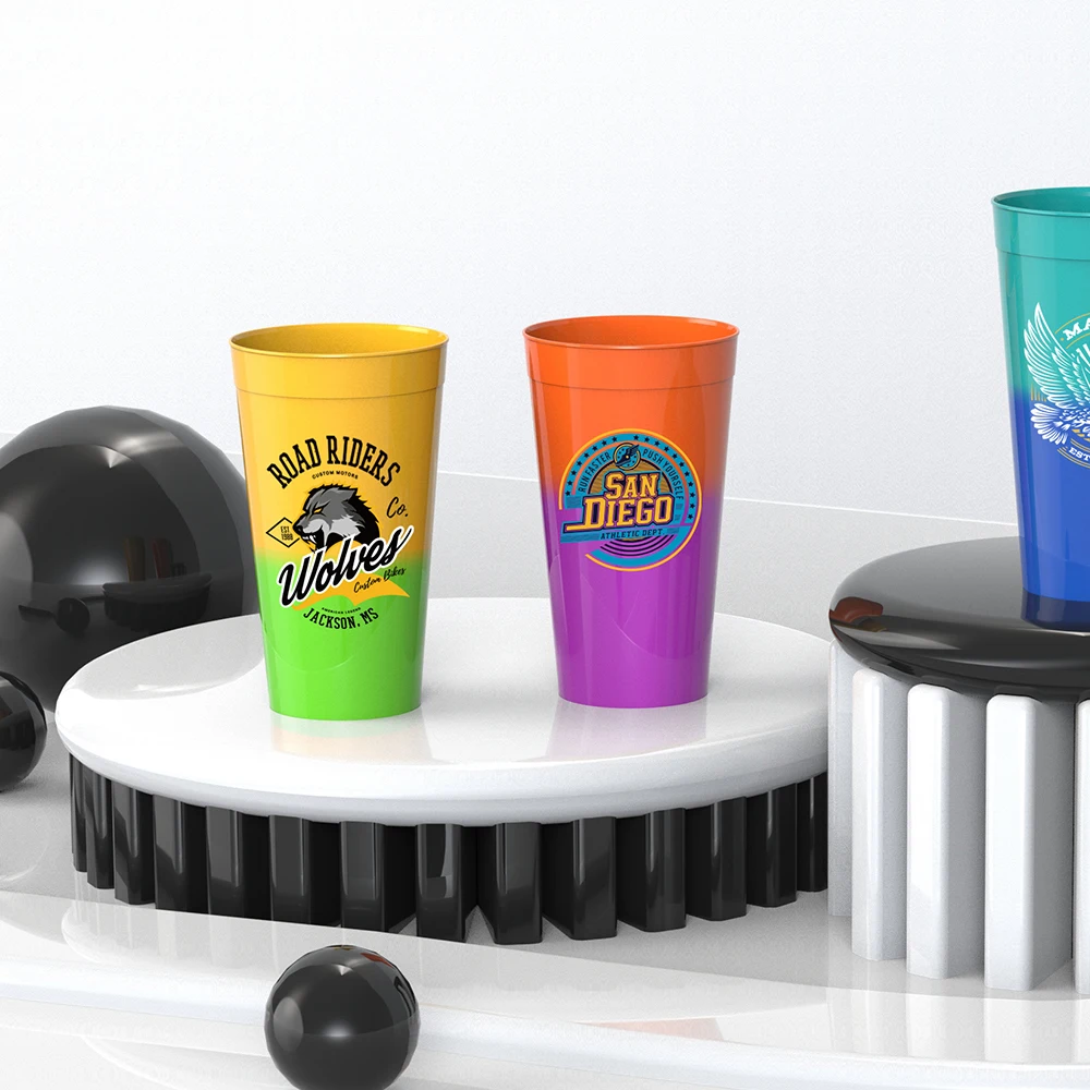 Top seller Bpa free custom magic mug reusable cold temperature change coffee color changing plastic drinking cup