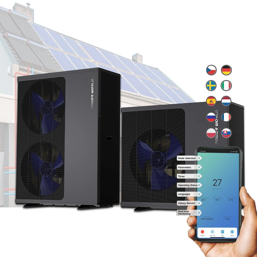 Power World air to water heat pump online buy EVI full dc inverter hybrid ac/dc solar heat pump with filter