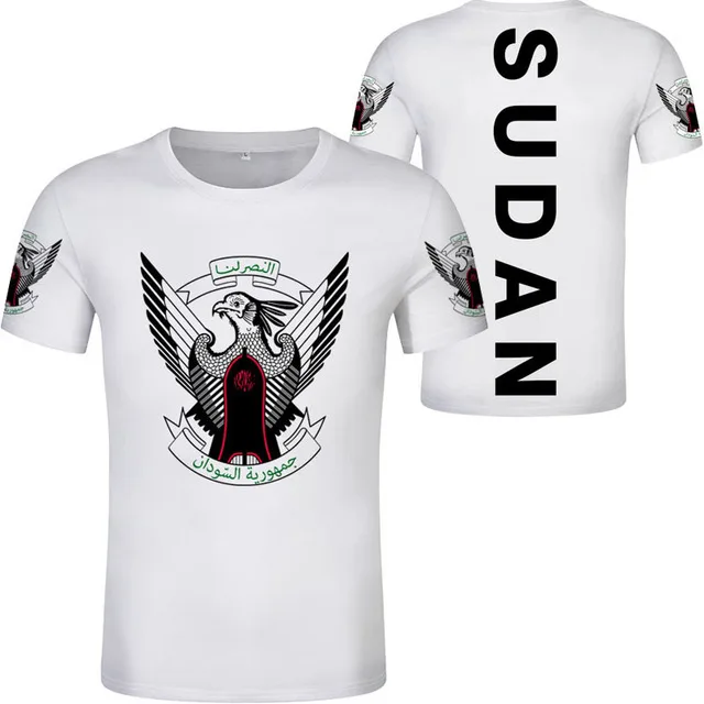 White Black Sudan Islam Sd Sudanese Arabic Arab Logo Fall Street Wear Wholesale Clothing T-shirt Personnalisable Street Wear