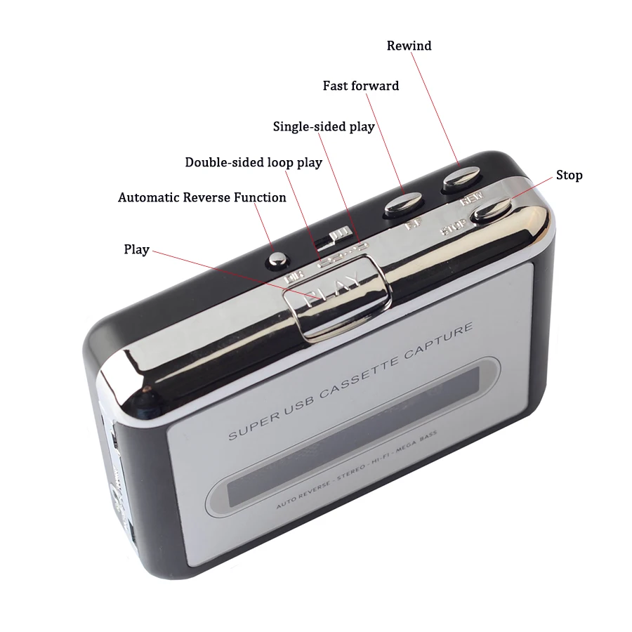 Портативный USB-Кассетный преобразователь в MP3