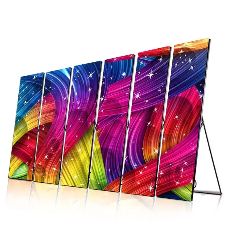 Outdoor Indoor Led Poster Frame Display P2 P2.5 P3 Portable Digital Video Signage Smart Advertising Screen Led Panel WIFI 4G USB