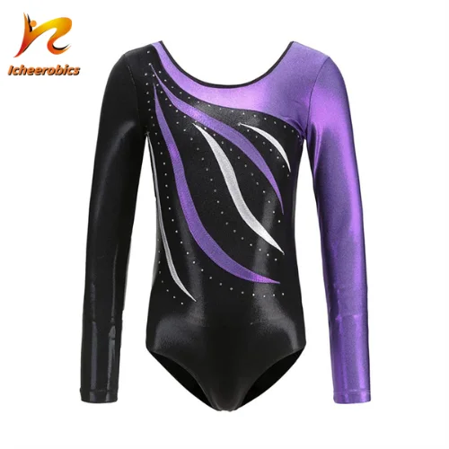 Icheerobics Rhythmic Gymnastics Leotards Blue Color Girls Competition Training Gymnastics for Sale