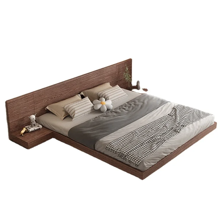 RG Japanese Tatami Bed Simple Low Bed 1.2/1.5/1.8 m Double King Size Low Bed Attic Apartment Homestay
