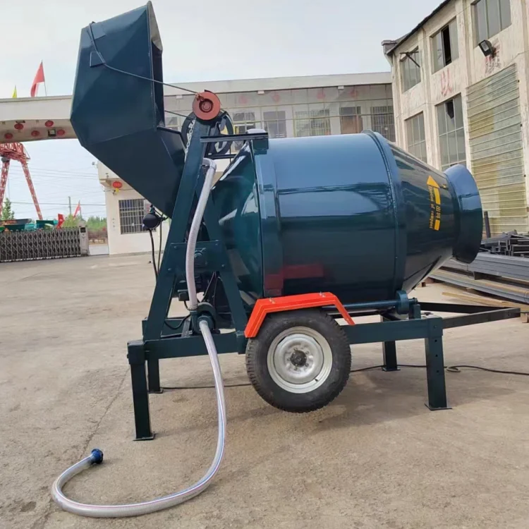 Self-Feeding 350L Electric Cement Mixer Drum Hopper Manual Dischar Diesel Powered Concrete Machine Sale