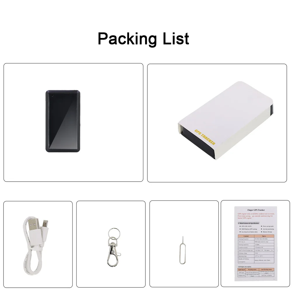 Vjoy Car GF10 Micro Waterproof GPS GPS 700mAh Pets Dogs Cats Birds Mini Pet Locator