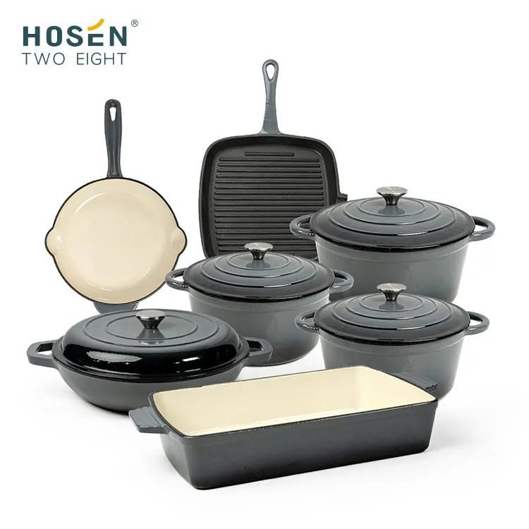 Wholesale High Quality Home Kitchen Custom Cooking Nonstick Enamel Cast Iron Cookware Sets Soup & Stock Pots And Pans Dutch Oven