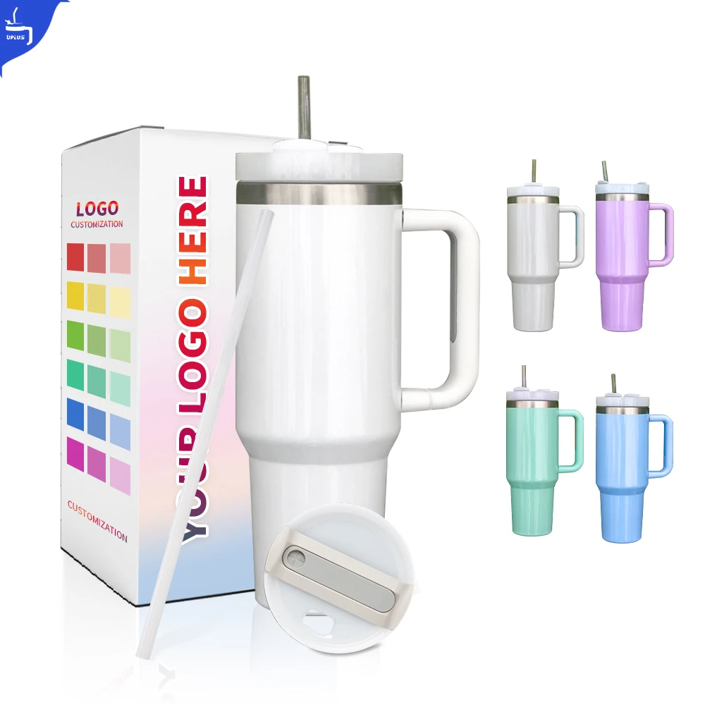Custom DIY your logo 40 oz mug 40oz tumbler with handle sublimation
