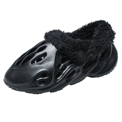 Кроксы Детские, Повседневные Легкие, на мягкой подошве, зимние теплые меховые тапки, для улицы, для мальчиков и девочек