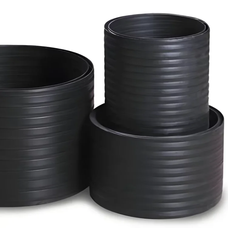 Dn200-1200 S1 S2 SN8 SN10 SN12.5 HDPE Гофрированные структурные настенные трубы полые обернутые пластиковые трубы