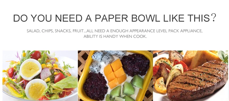 16oz/25oz/32oz/36oz/42oz/50oz Biodegradable Eco friendly White Salad Paper Bowl with Paper Lid