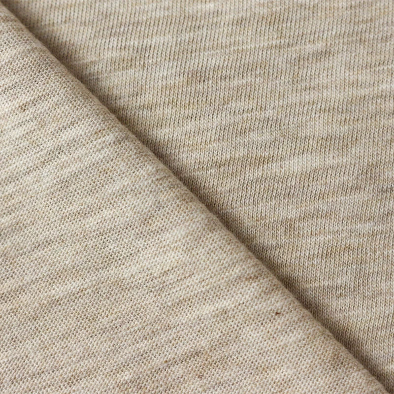 Custom Organic Textiles 100% Pima Cotton Slub Jersey Breathable Wicking Knit Fabric for t Shirt Clothing