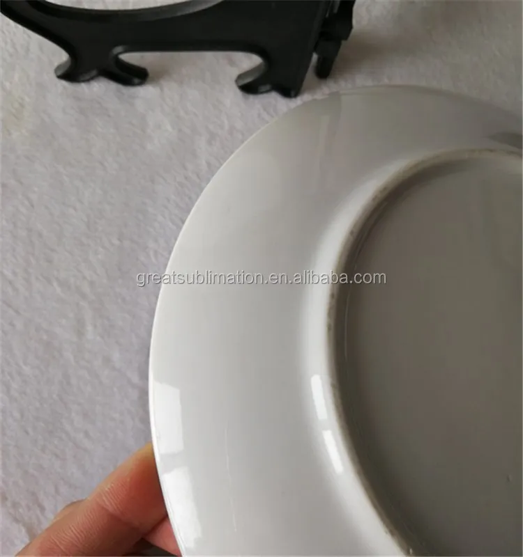 8' Customized round Sublimation Ceramic Plates Classic Design for Parties Sustainable Printing Decoration Dish