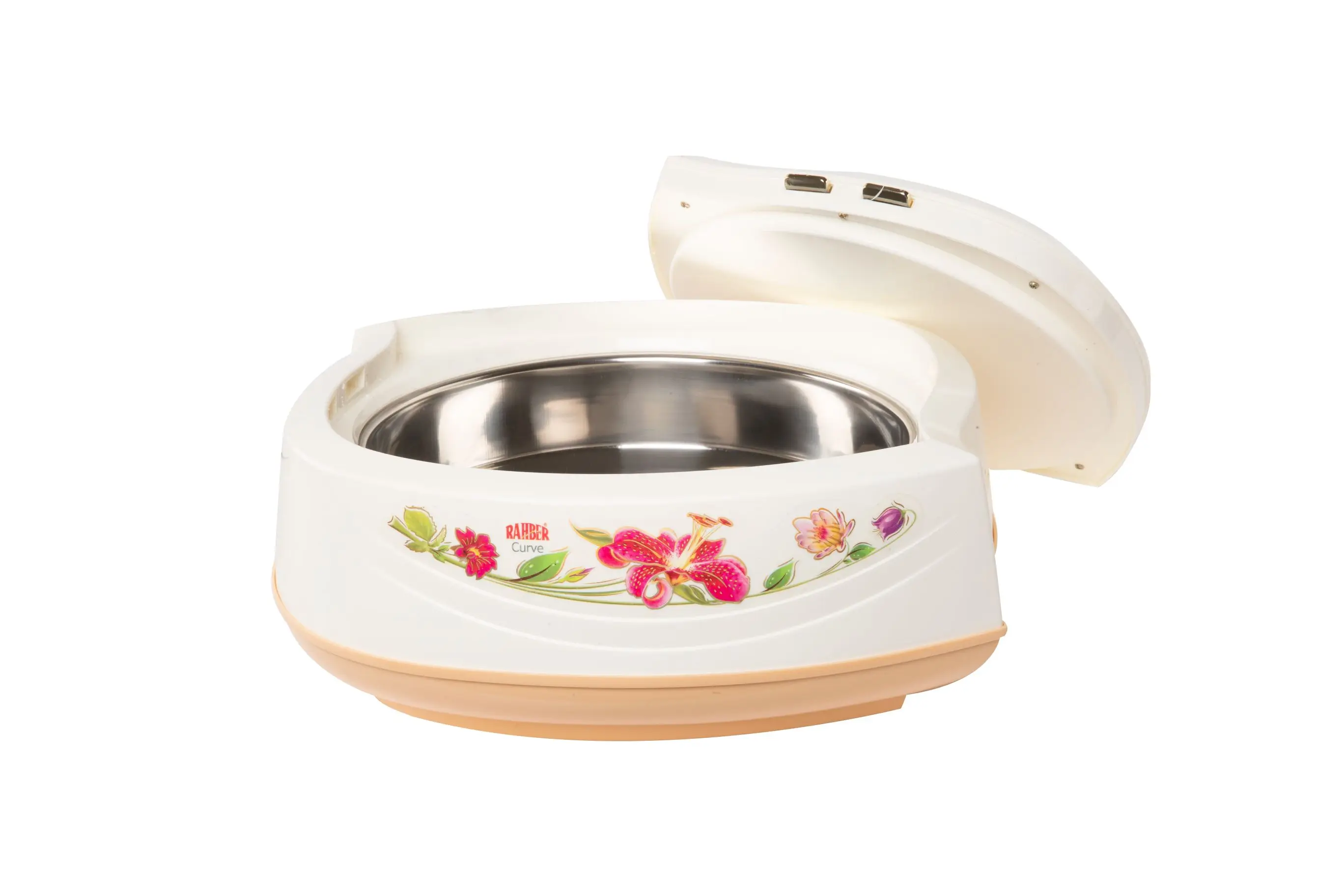Manufacturer of High-Quality Color Casserole Stainless Steel Food Warmer Hotpot Curve Large - White